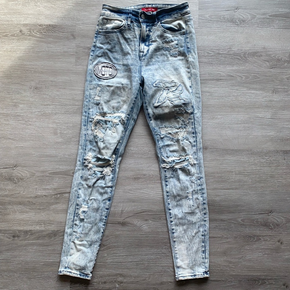 Smoke Rise Women's Slim Skinny Red Janis High Rise Blue Jeans Size 5/26